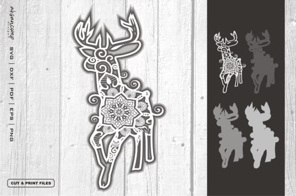 3D Deer Mandala 02: A 3D SVG Review for Shadow Boxes