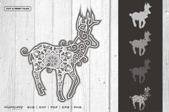 3D Deer Mandala 04: A Premium 3D SVG for Shadow Boxes