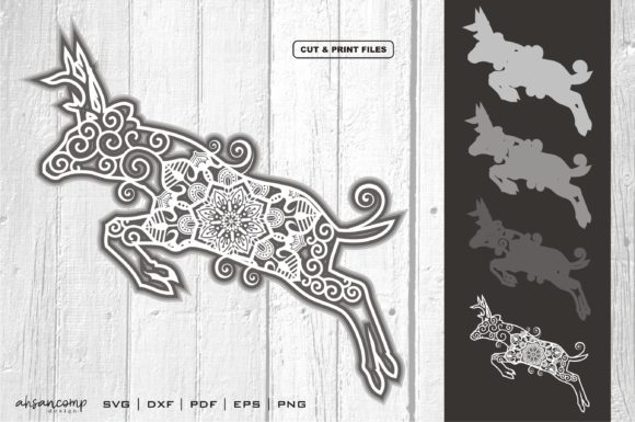 3D Deer Mandala 05: Premium 3D SVG for Shadow Boxes