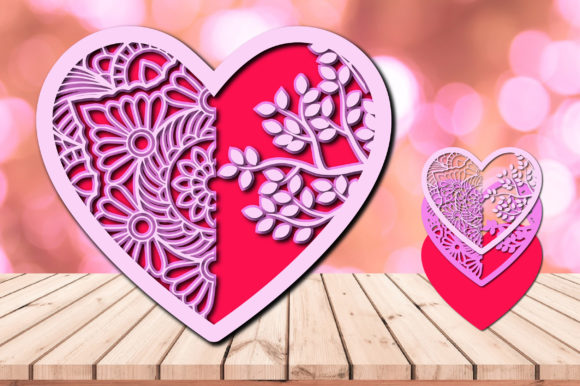 3D SVG Heart Shapes for Valentine Branding