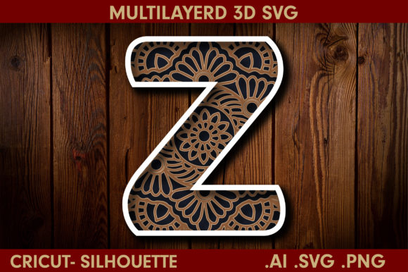 3D SVG Letter Z for Shadow Boxes & Blog Graphics
