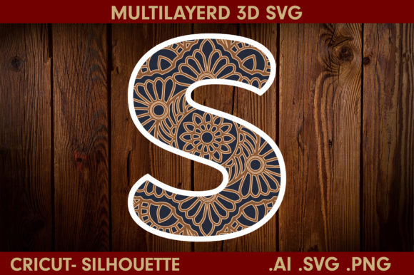 3D SVG S Mandala for Shadow Boxes & Branding
