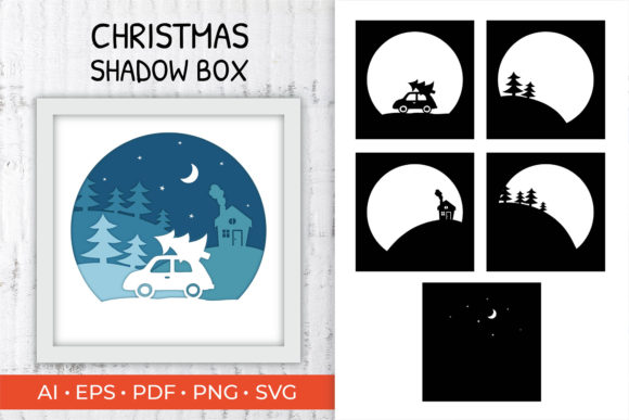 Christmas Shadow Box: 3D SVG for Shadow Boxes