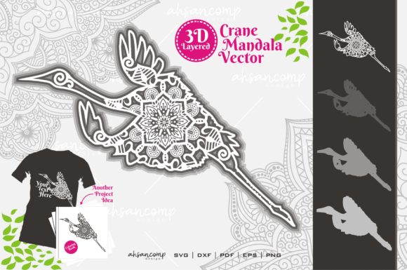 Crane Mandala Vector 4: A 3D SVG Review for Shadow Boxes