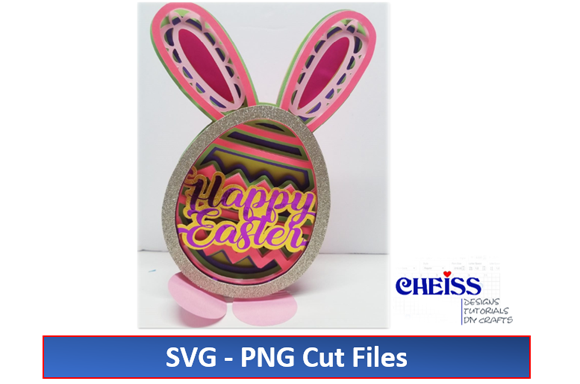 Happy Easter Bunny Egg 3D SVG for Shapes