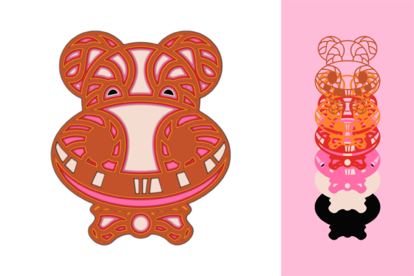 Hippo 3D SVG for Shadow Boxes and Brand Visuals