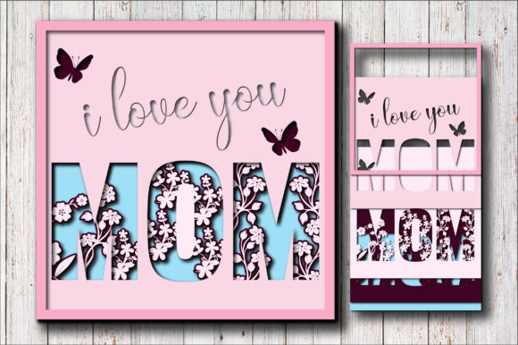 I Love You Mom Shadow Box: 3D SVG for Branding