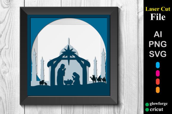 Layered Nativity 3D SVG for Shadow Boxes & Crafts
