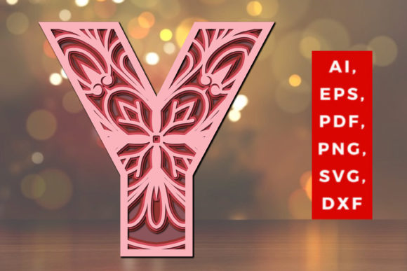 Layered Y Letter Mandala SVG: 3D SVG Shapes Review