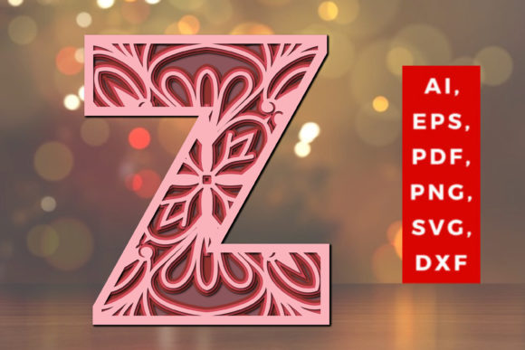 Layered Z Letter Mandala SVG: A 3D SVG for Shapes