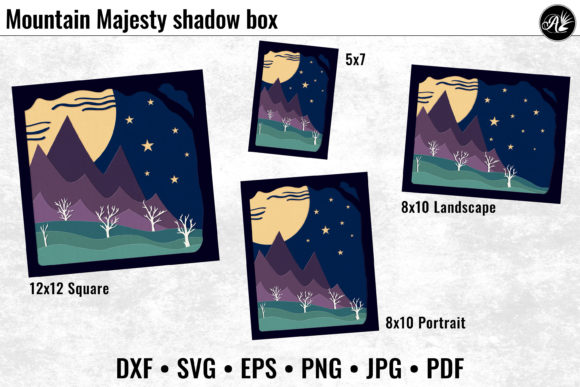 Mountain Majesty Shadow Box: 3D SVG for Shadow Boxes