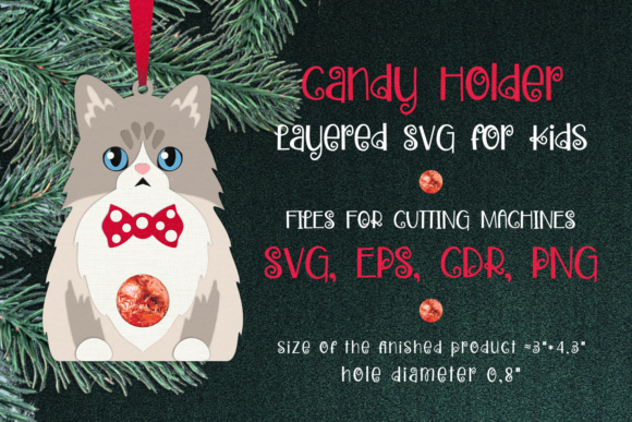 Ragdoll Cat 3D SVG Ornament for Christmas Branding