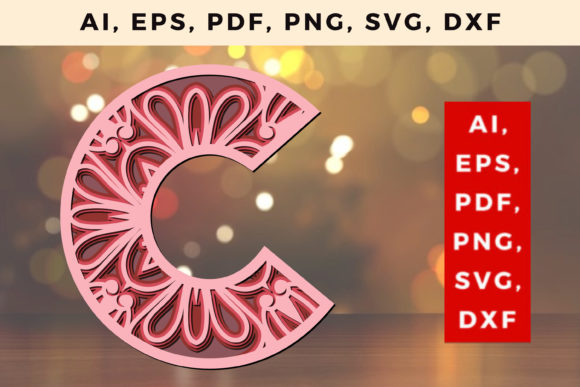 Review: Layered C Letter Mandala SVG for 3D Shapes