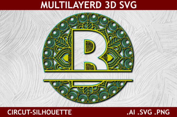 Split Alphabet B Mandala: 3D SVG Shapes for Blogs